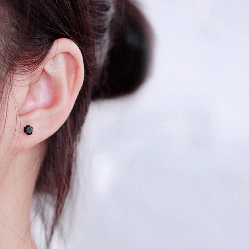 1 Đôi Bông Tai Nam Nữ Đính Đá Sang Trọng