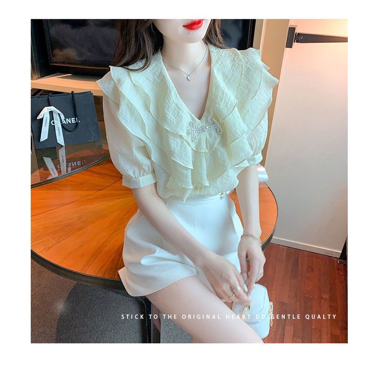 Áo Sơ Mi Chiffon Tay Ngắn Dáng Rộng Thời Trang Mùa Hè Dành Cho Nữ