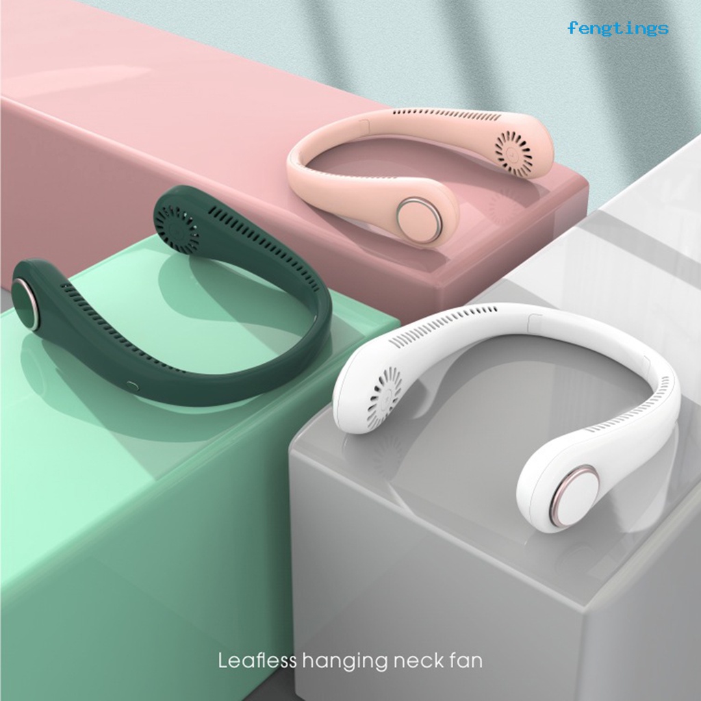 1 Bộ Quạt Làm Mát Đeo Cổ Không Cánh 3 Tốc Độ Sạc USB Xoay 360 Độ Tự Nhiên Không Ồn