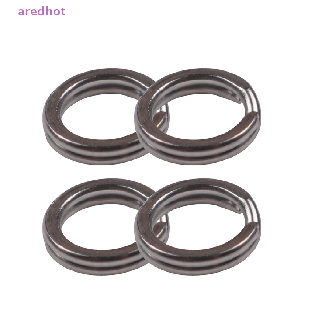 Set 100 Khuyên Thép Không Gỉ Gắn Mồi Câu Cá 2.5-8MM Mới