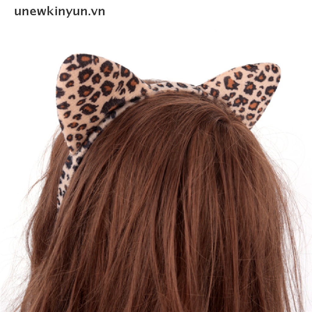 Băng Đô Tai Mèo Họa Tiết Da Báo Thời Trang Dành Cho Nữ