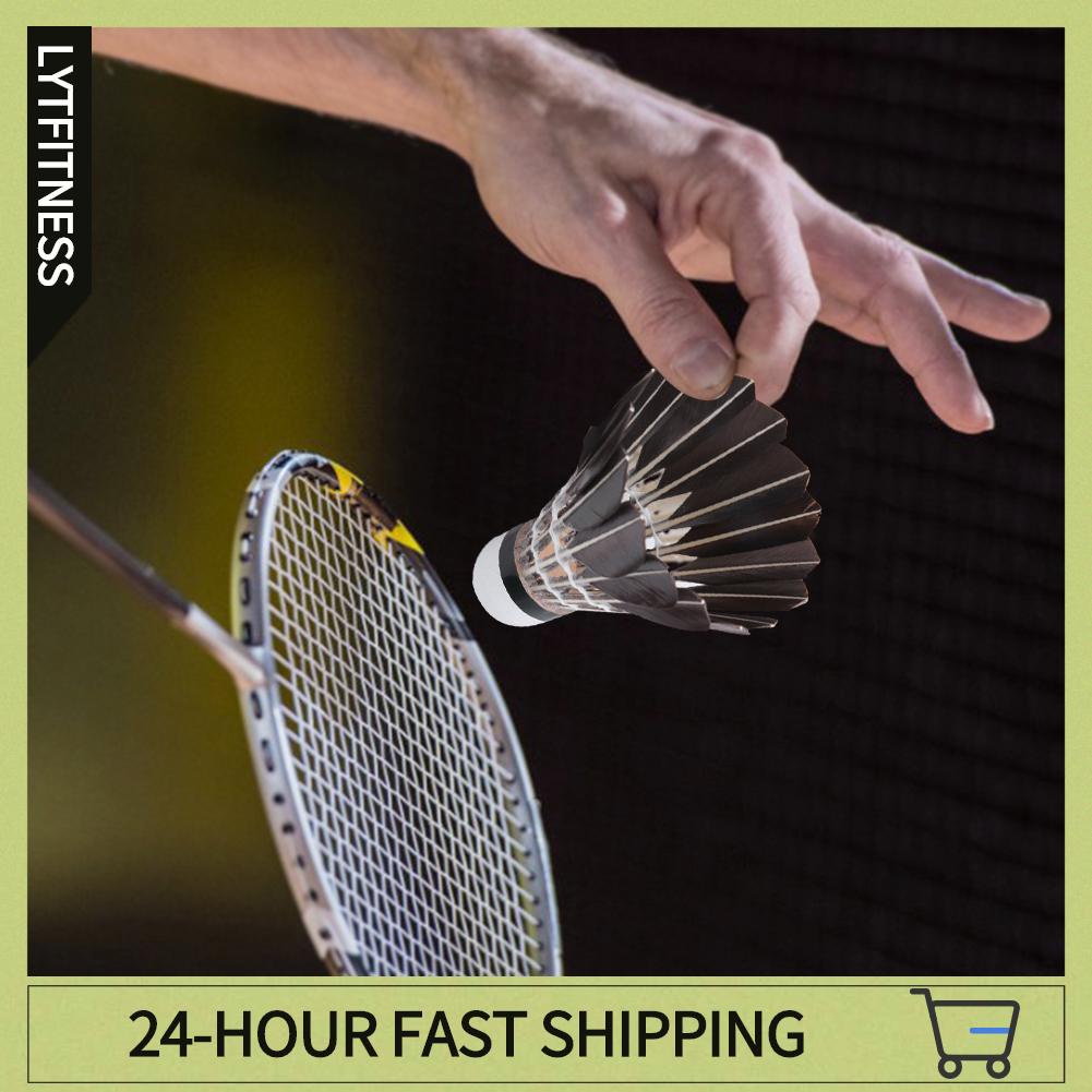 LYTFitness Bộ 12 quả cầu lông ngỗng huấn luyện thể thao tốc độ cao màu đen