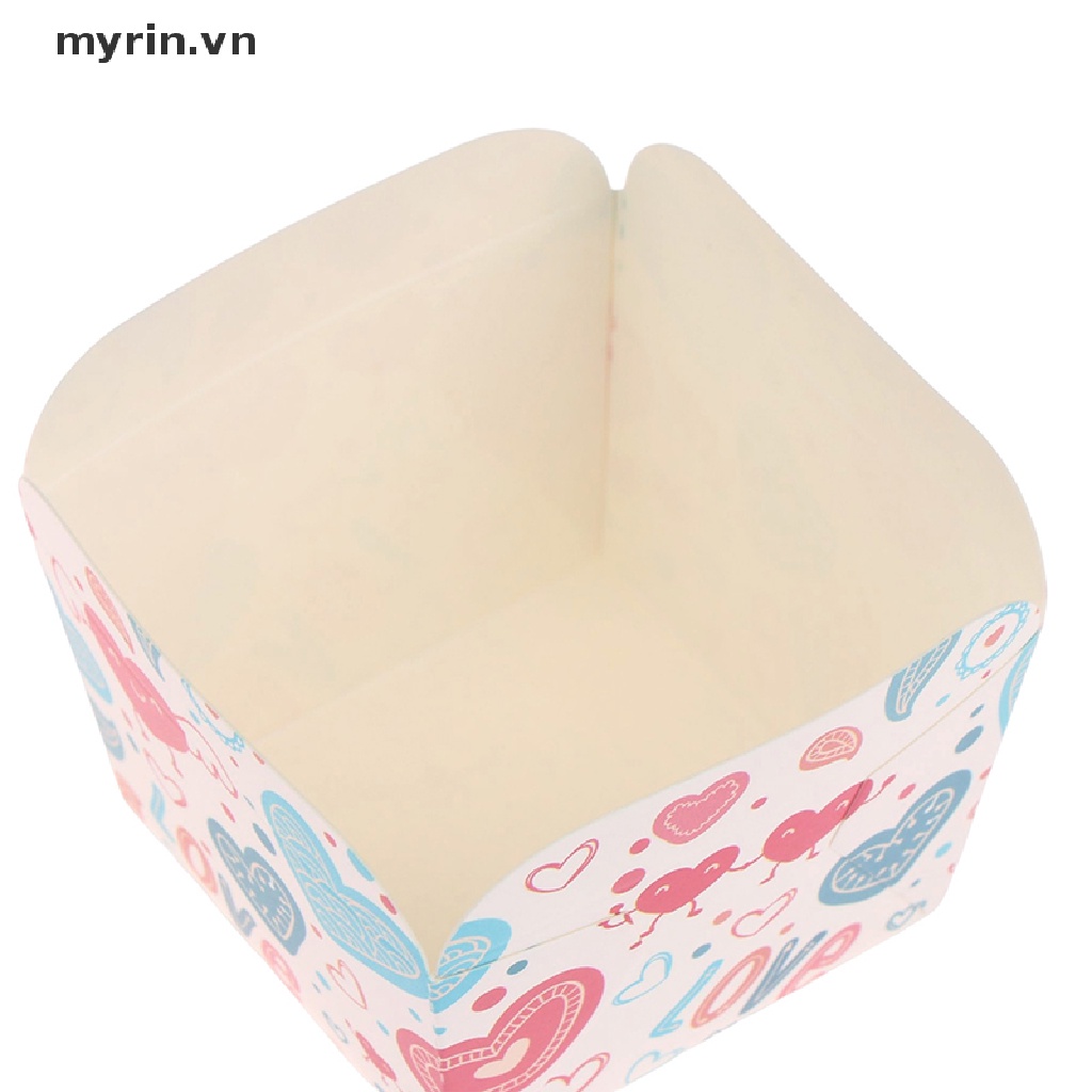 Set 100 Cốc Giấy Vuông Làm Bánh Cupcake Tiện Dụng