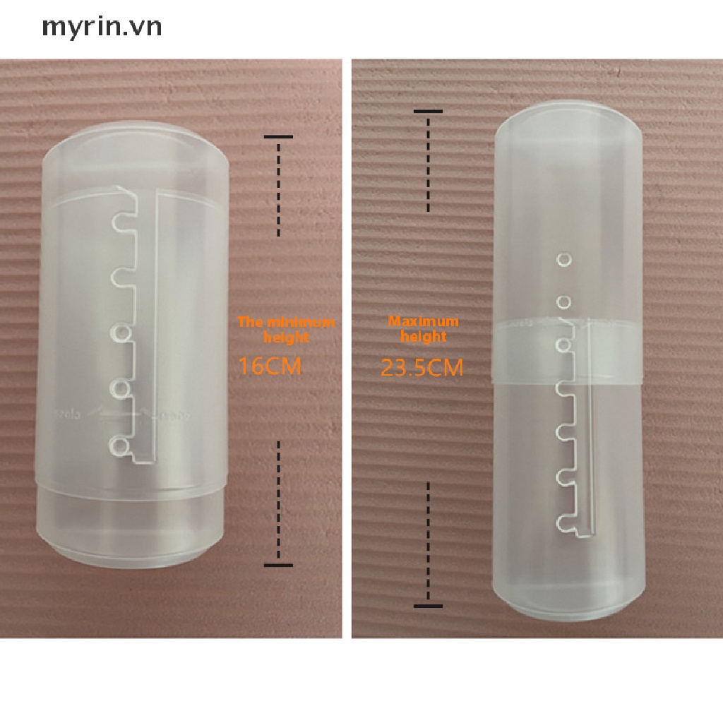 Cốc Đựng Cọ Trang Điểm Bằng PVC Có Thể Điều Chỉnh Chiều Cao Kèm Nắp Đậy
