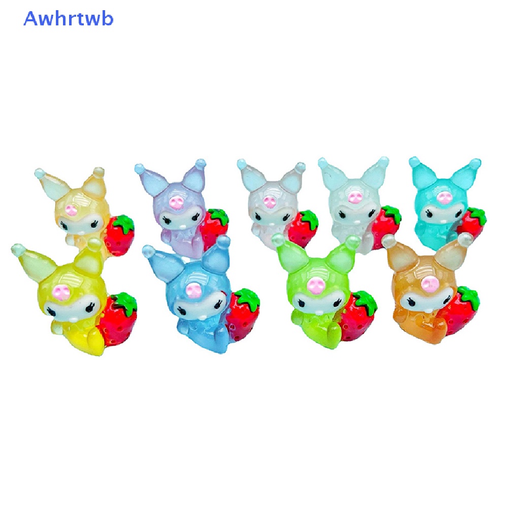 Set 2 Tượng Kuromi Mini Bằng Nhựa Phát Quang Dùng Để Trang Trí Xe Ô Tô Mới