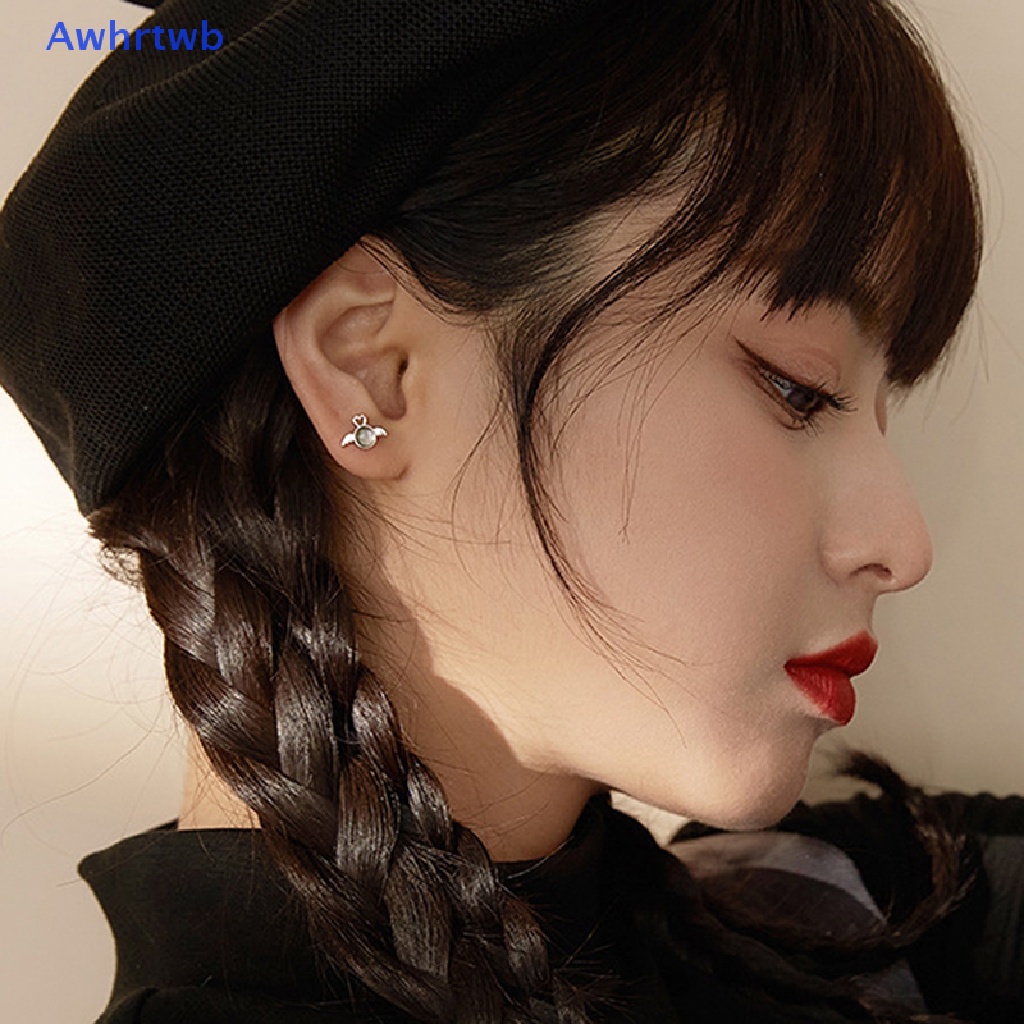 1 Cặp Bông Tai Hình Thiên Thần Màu Gradient Bằng Kim Loại Thời Trang Cho Nữ Mới