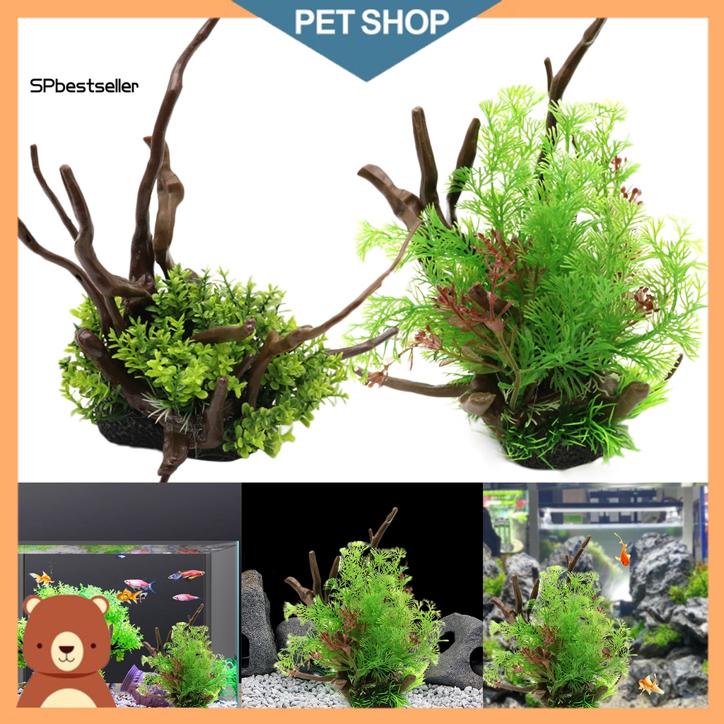 Cây Nhựa Nhân Tạo Trang Trí Bể Cá