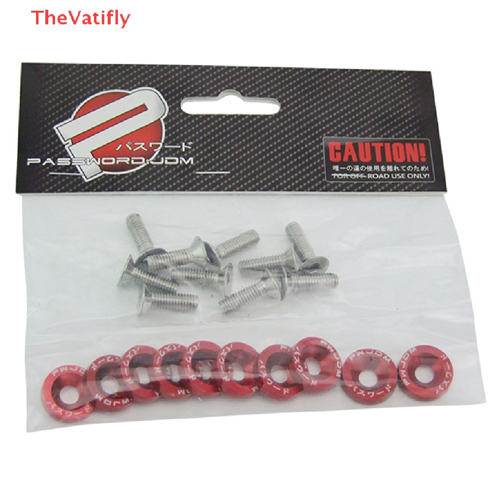 FENDER Set 10 Ốc Vít M6 Bằng Nhôm Cho Động Cơ Xe Hơi