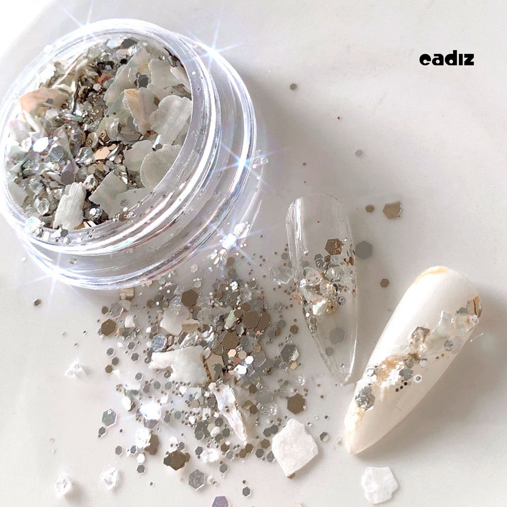 1 Hộp Kim Tuyến Vỏ Sò Lấp Lánh Trang Trí Móng Tay Nghệ Thuật DIY Không Phai Màu Phong Cách Nhật Bản