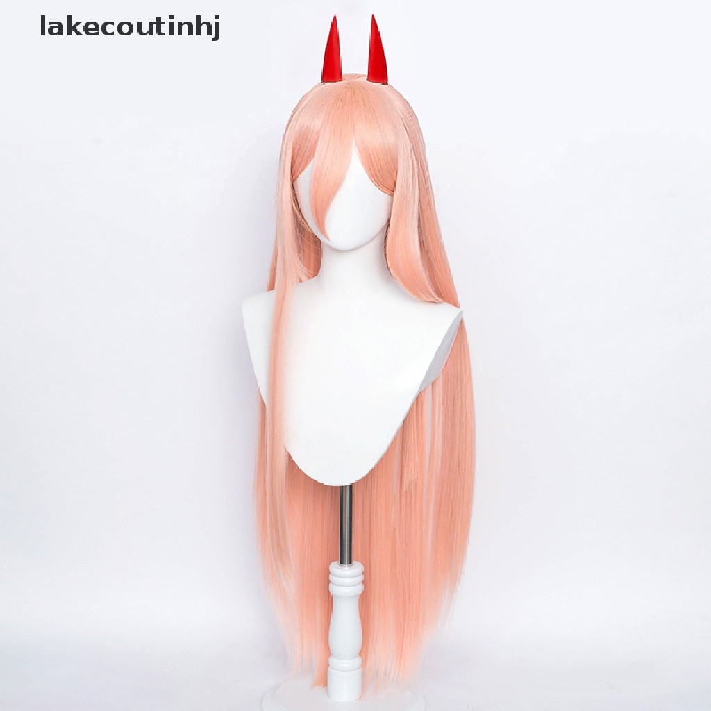 Tóc Giả Cosplay Nhân Vật Anime Makima Power Màu Cam Hồng Bằng Sợi Tổng Hợp Chịu Nhiệt