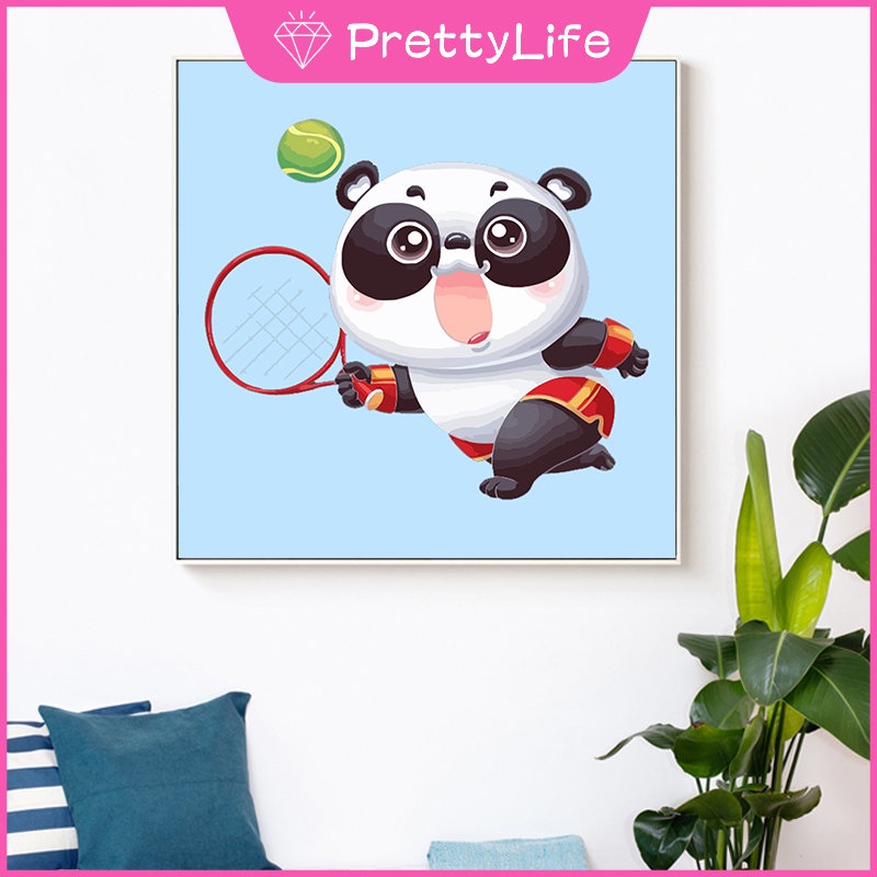 (Hàng Có Sẵn) 1 Bộ Tranh Đính Đá Tự Làm Hình Gấu Trúc Kích Thước 30x30cm