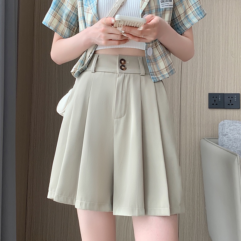 Nzn Quần Short Lưng Cao Dáng Chữ A Màu Đen Phong Cách Hàn Quốc Cho Nữ