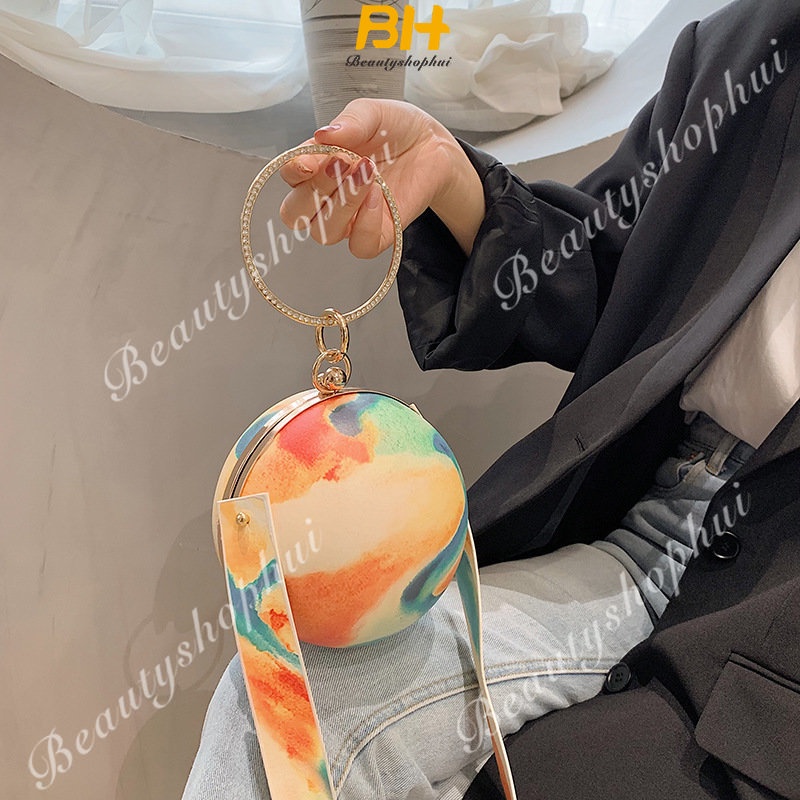 Túi Xách Đeo Chéo Hình Tròn Bằng Acrylic Thời Trang Hàn Quốc 2023 Cho Nữ