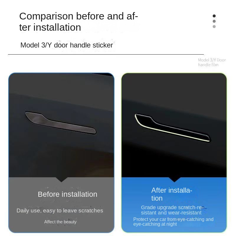 Phù Hợp Miếng Dán Tay Nắm Cửa Chống Trầy Phát Quang Ban Đêm Cho Tesla Model 3 / Y