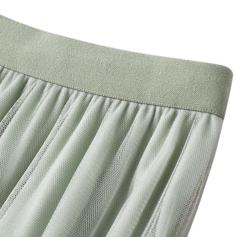 Chân Váy Midi Dáng Chữ A Nhiều Lớp Vải Tuyn Lưng Thun Co Giãn Màu Sắc Thời Trang Cho Nữ