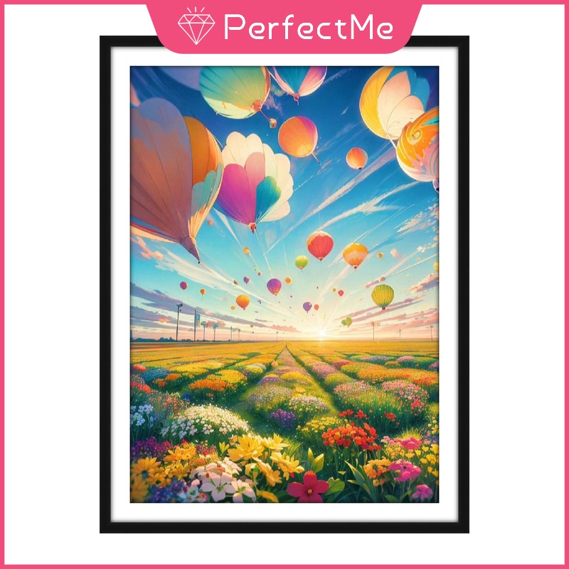 Bộ Tranh Đính Đá Tự Làm Hình Khinh Khí Cầu 30X40Cm