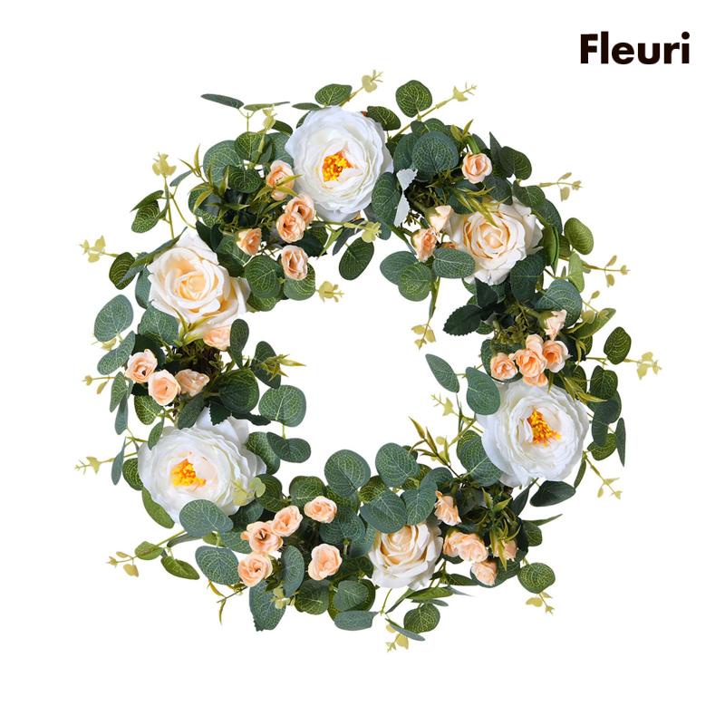 Vòng Hoa Lụa Thủ Công Treo Cửa Trước Trang Trí Nhà Cửa / Văn Phòng / Tiệc Cưới