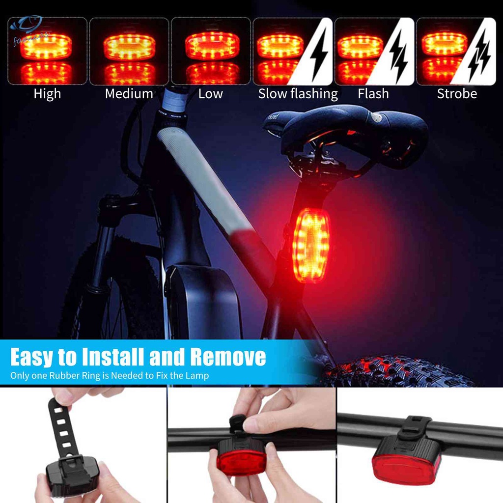 Bộ Đèn Pha LED Đuôi Xe Đạp Có Thể Sạc Lại