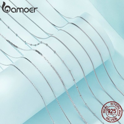 BAMOER Vòng cổ bạc 925 Dài 45cm Thiết Kế Đơn Giản