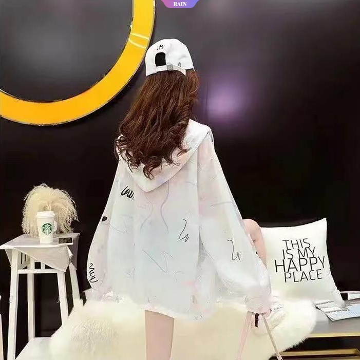 Áo Khoác Chống Nắng Bằng Lụa Lạnh Mỏng Thoáng Khí Tay Dài Chống Tia UV In Họa Tiết Thời Trang Mùa Hè Cho Nữ