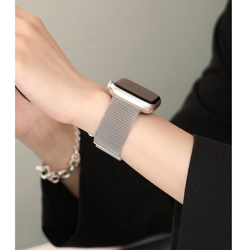 Dây Đeo Inox Từ Tính Cho Apple Watch Series 8 7 6 5 SE Ultra 4 3 2 S8 45mm 41mm 38mm 40mm 42mm 44mm 49mm
