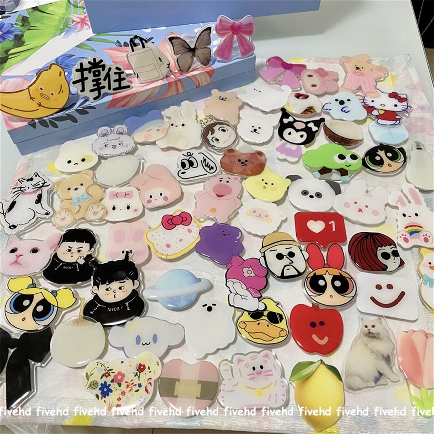 Giá Đỡ Điện Thoại Có Nút Bấm Họa Tiết Hoạt Hình Dễ Thương