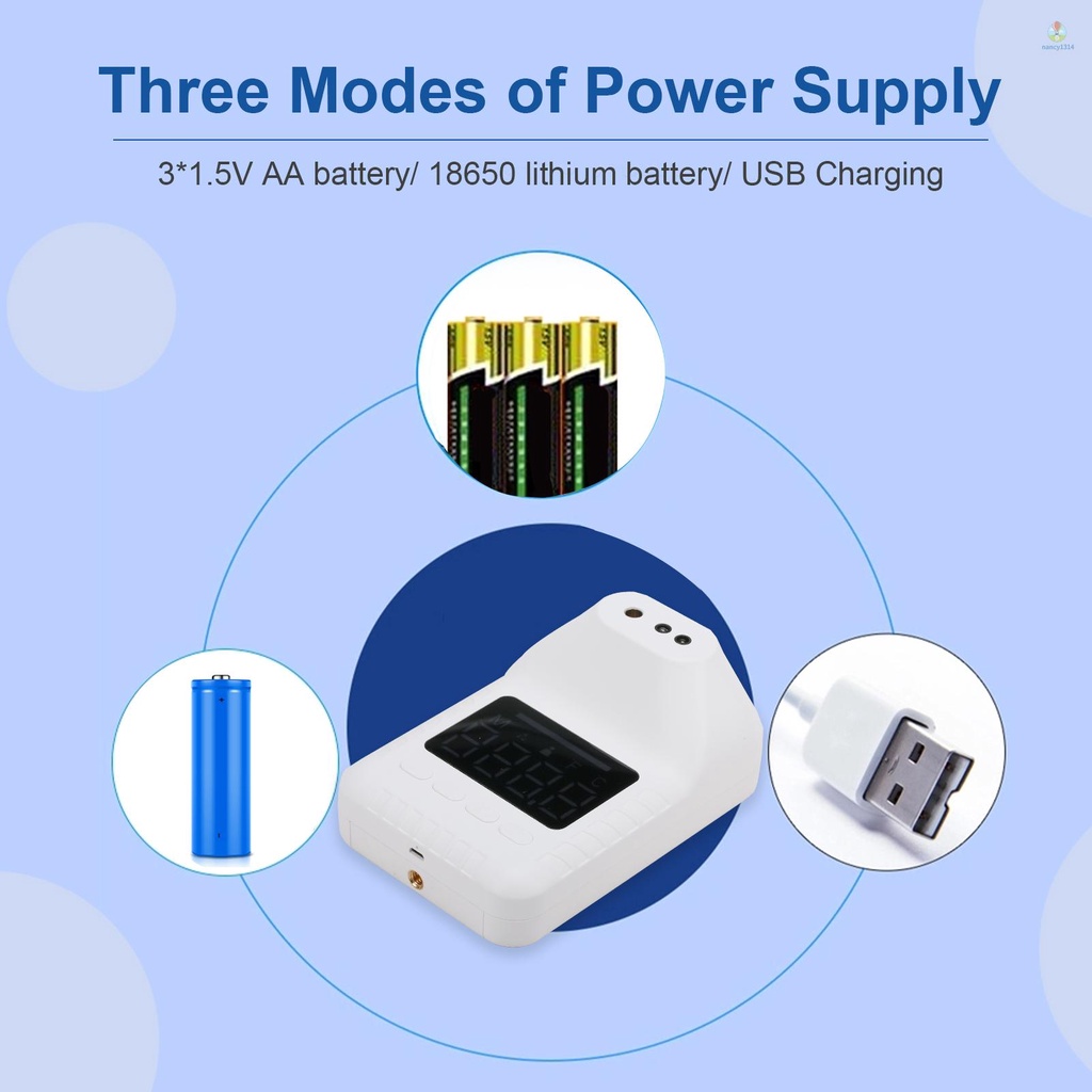Nhiệt Kế IR Không Tiếp Xúc Đa Ngôn Ngữ Gắn Tường °C/ °F Nhiệt Kế Tự Động Đo Trán 3 Màu Gắn Tường Hoặc Tripod Cho Nhà Ở / Văn Phòng / Trường Học