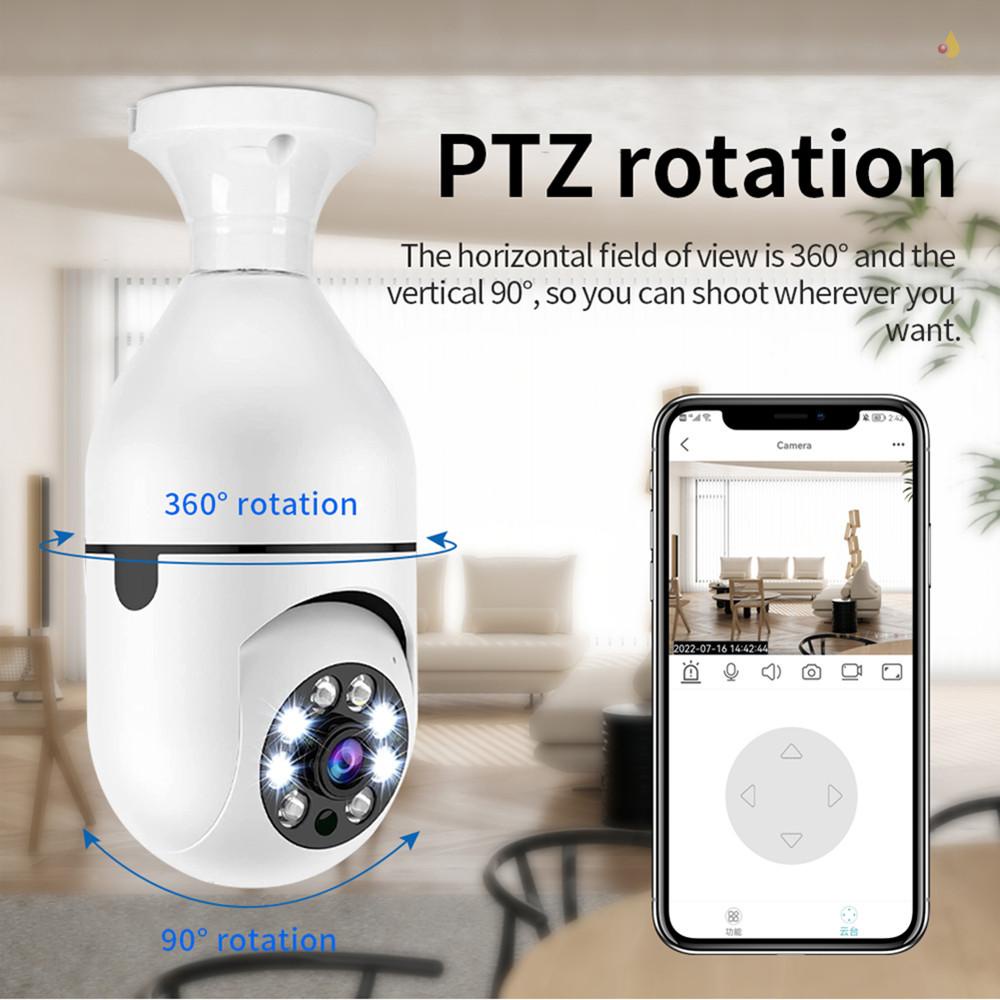 Bóng Đèn Camera Thông Minh 1080P WiFi 2MP Hỗ Trợ Tầm Nhìn Ban Đêm 2 Chiều Và Phát Hiện Chuyển Động Điều Khiển Từ Xa Cho Nhà Ở / Văn Phòng