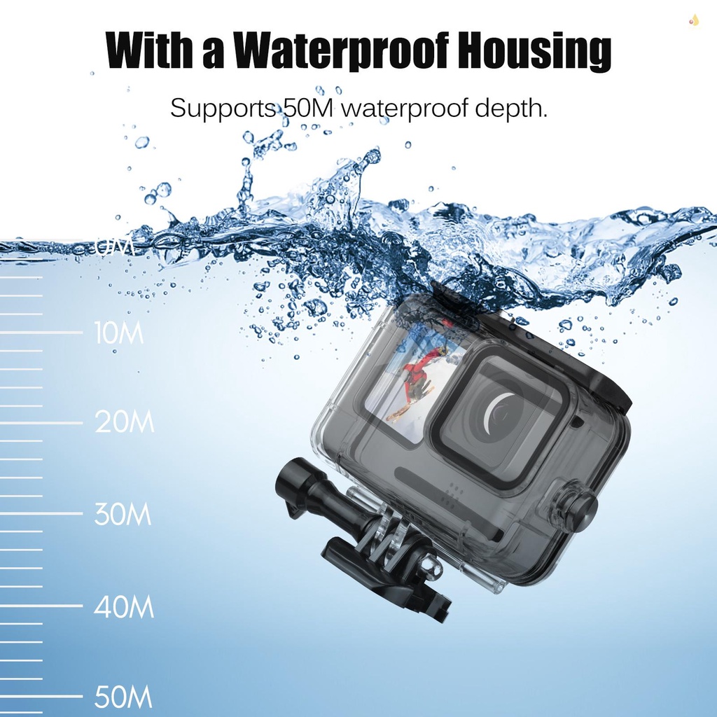 Bộ Phụ Kiện Máy Ảnh Thể Thao Andoer Bằng Silicon Chống Thấm Nước Kèm Giá Đỡ Tiện Dụng