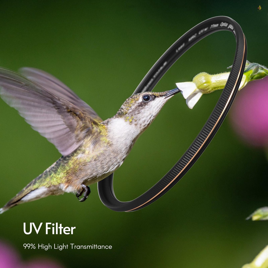 Kính Lọc Tia Cực Tím 77mm 22 Lớp Siêu Mỏng Kèm Giá Đỡ Cho Lens Máy Ảnh