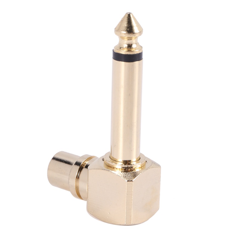 Set 2 Đầu Chuyển Đổi Âm Thanh RCA Female Sang 1 / 4 inch Mono Male Góc Phải Màu Vàng