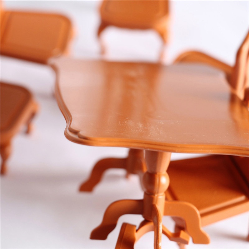 Set 5 Bàn Ghế Nhựa Tỉ Lệ 1: 12 Dùng Trang Trí Nhà Búp Bê