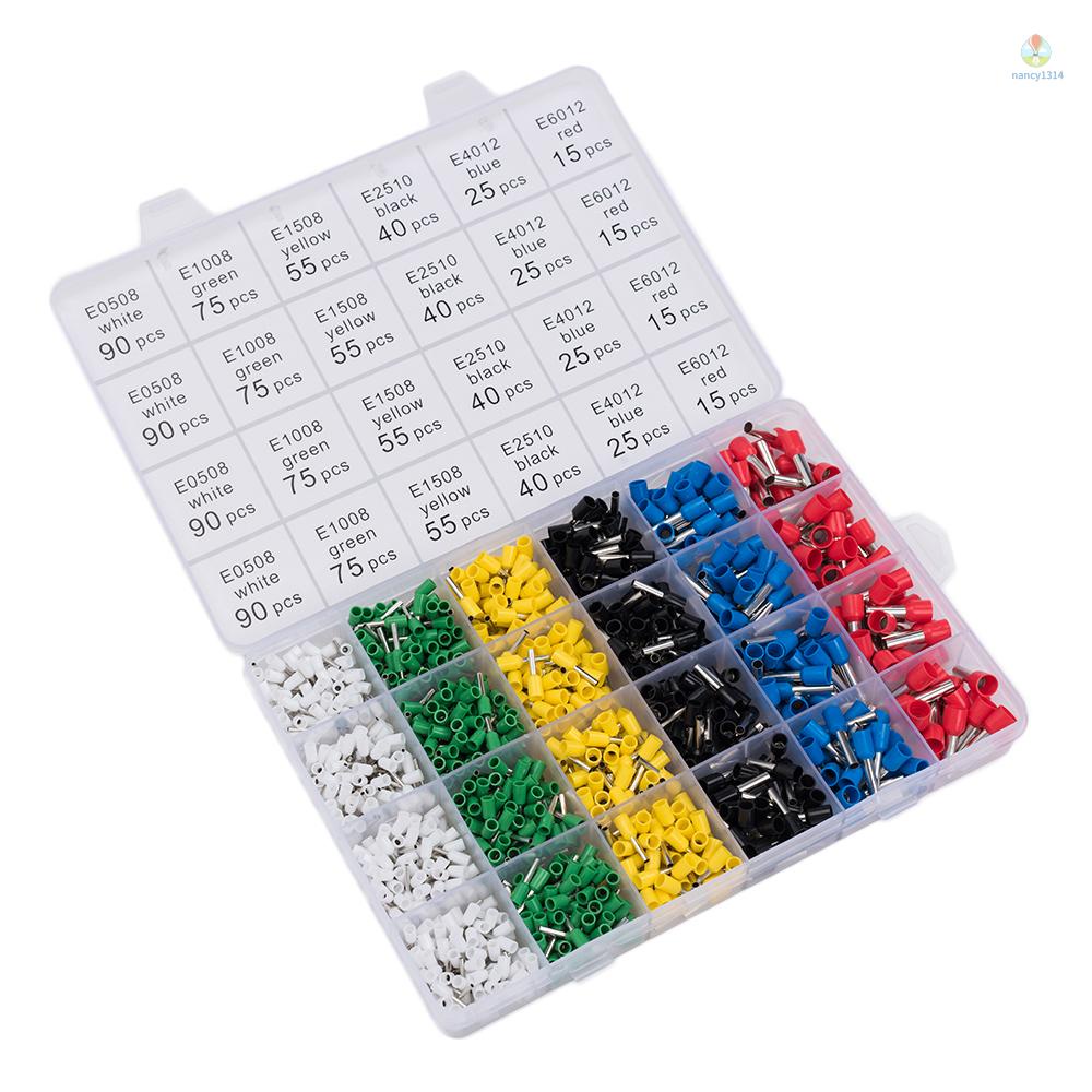 Bộ Dụng Cụ Uốn Dây Điện Cách Điện AWG24-10 Kèm 1200 Đầu Nối Đực Và Cái