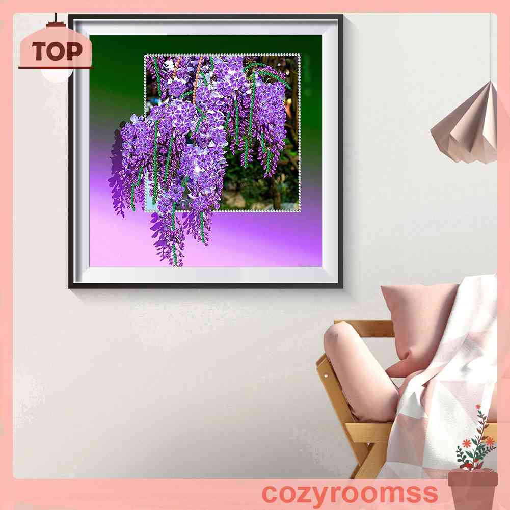 Tranh Đính Đá 5D DIY Họa Tiết Hoa Xinh Xắn Để Trang Trí Nhà