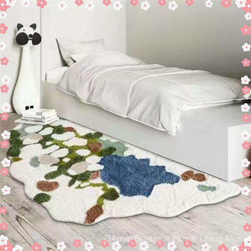 Thảm Trải Sàn Phòng Khách / Phòng Ngủ Bằng Chất Liệu Cashmere Dày Dặn Phong Cách Bắc Âu