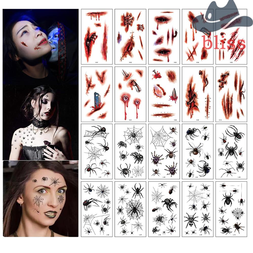 Hình Xăm Dán Tạm Thời Chống Nước Phong Cách Halloween Cho Nam