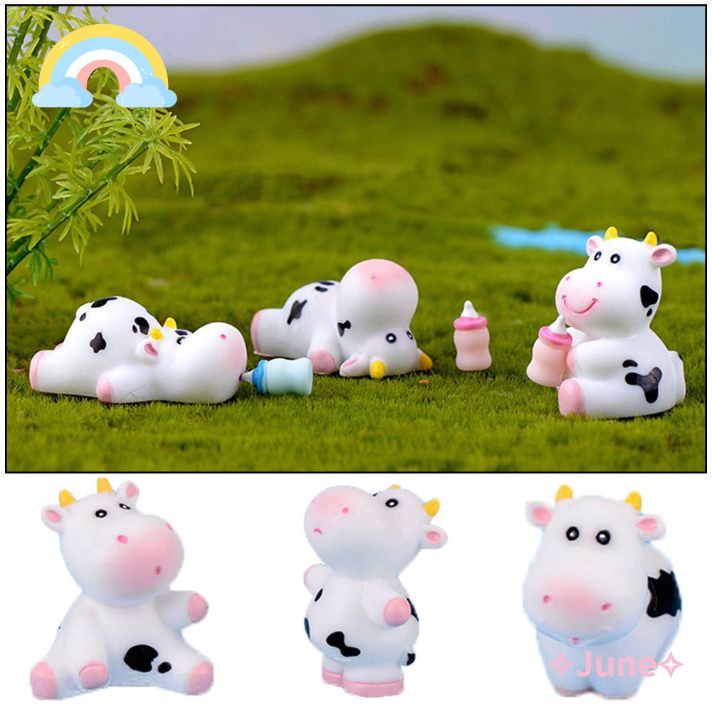 1 Đồ trang trí Bò Sữa Mini Dễ Thương Dùng Trang Trí Tiểu Cảnh / Sân Vườn Diy