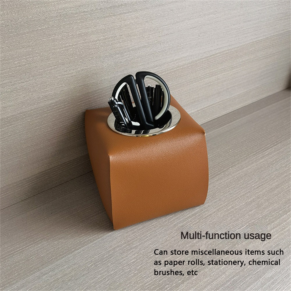Hộp Đựng Khăn Giấy Cuộn Bằng Da Giả Sức Chứa Lớn Tái Sử Dụng Được