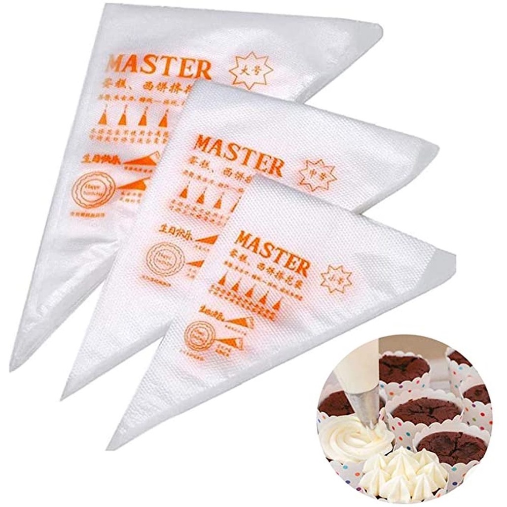 Set 100 Túi Bắt Kem Trang Trí Bánh Bằng Nhựa Dùng Một Lần