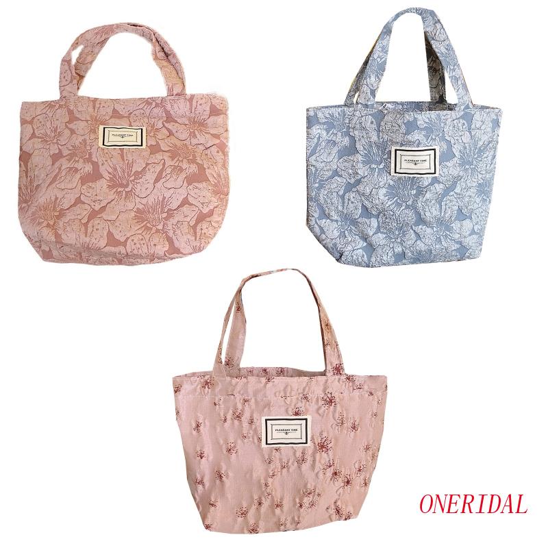 Túi Đựng Hộp Cơm Trưa In Hoa Phong Cách Vintage