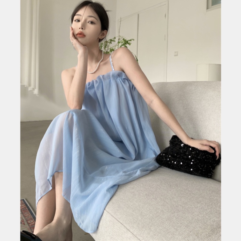 Đầm Hai Dây Dáng Rộng Thời Trang Xinh Xắn Cho Nữ