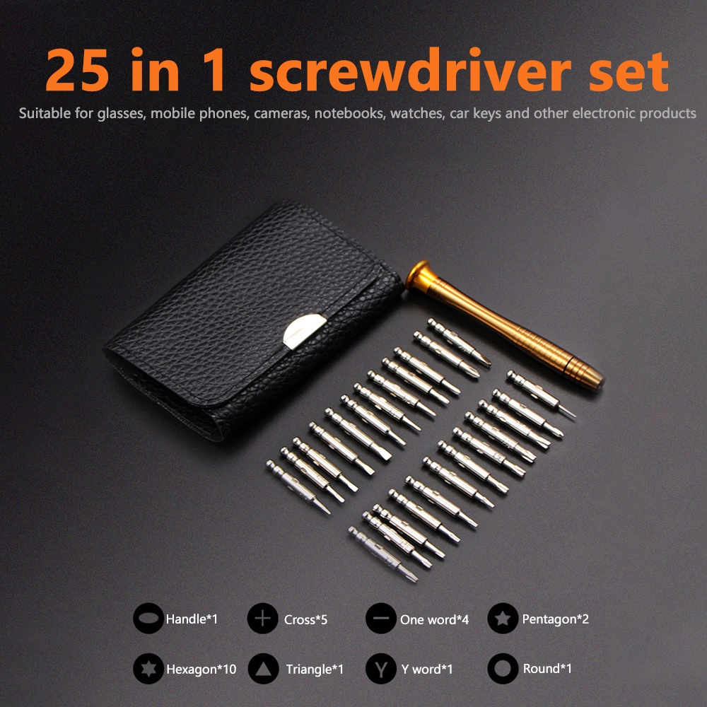 Bộ tua vít Voktta mini 25 trong 1 có nam châm dùng sửa chữa thích hợp cho iphone/ camera/ đồng hồ/ PC