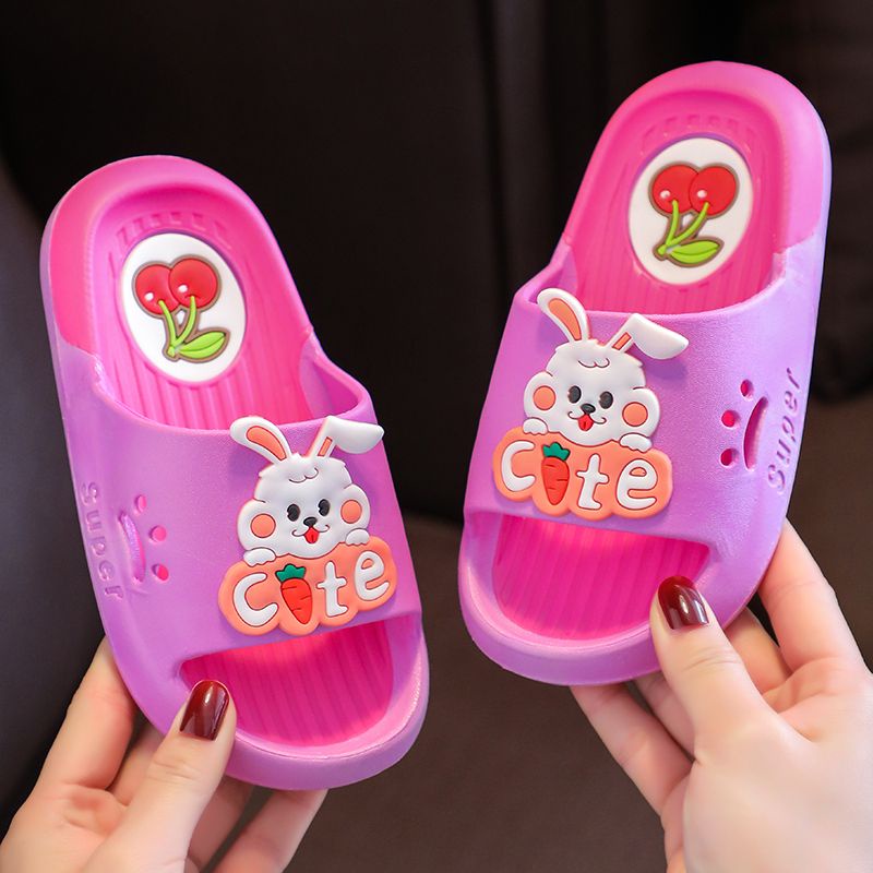 Dép Bông Đi Trong Nhà Hình Thỏ Hoạt Hình Thời Trang Cho Bé Gái