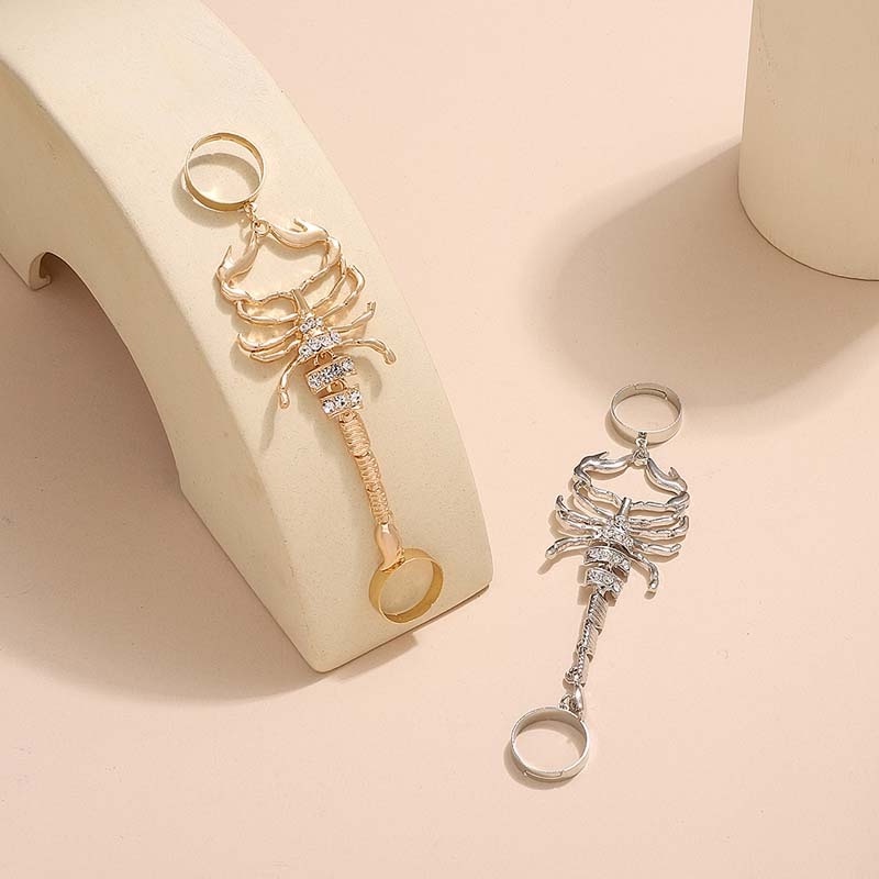 Nhẫn Hợp Kim Hình Bọ Cạp Đính Đá Độc Đáo Cho Nữ