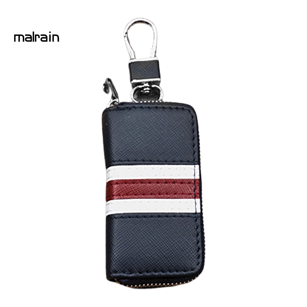 Móc Treo Chìa Khóa Xe Hơi / Túi Xách Bằng Da Giả Phối Khóa Kéo Tiện Dụng