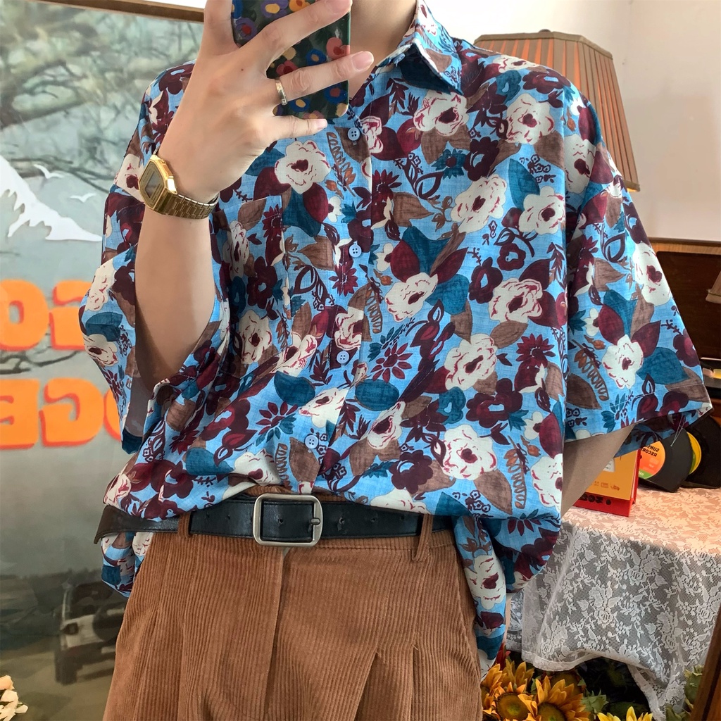 Áo Sơ Mi Tay Ngắn In Họa Tiết Hoa Phong Cách Hawaii Cổ Điển Thời Trang Mùa Hè Hàng Mới Dành Cho Nam Nữ