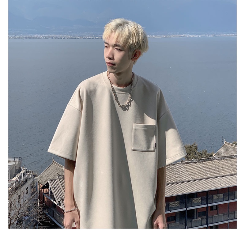 Áo Thun Nam Tay Ngắn Dáng Rộng Phong Cách Đường Phố Năng Động