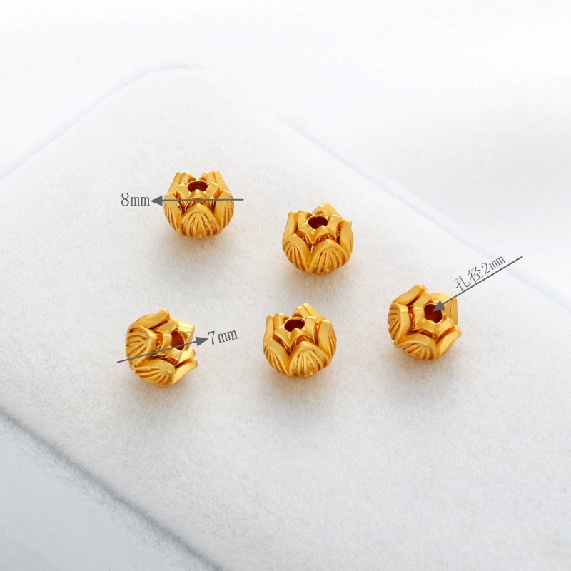 Chuỗi Hạt Vàng 18k Hình Hoa Sen Ba Chiều Nhiều Màu Sắc