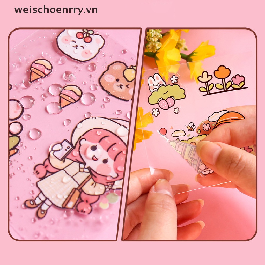 Set 20 Tấm Hình Dán Họa Tiết Động Vật Hoạt Hình Trang Trí Đa Ứng Dụng