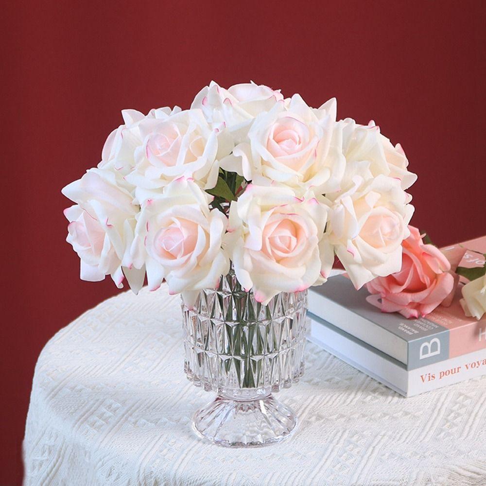 Bó Hoa Hồng Giả Trang Trí Phòng Khách / Tiệc Cưới